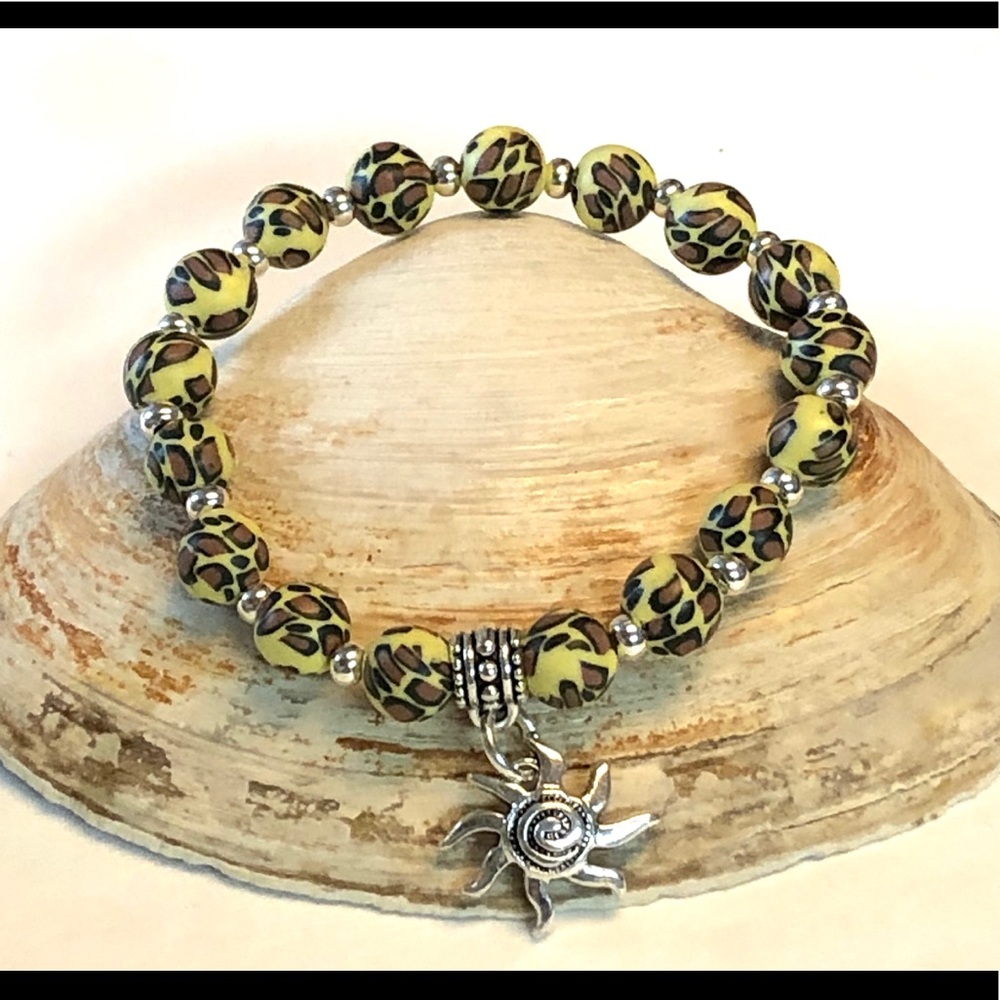Leopard Polymer Bead bracelet